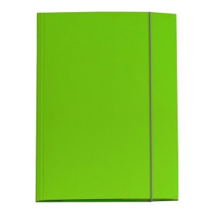 Cartellina con elastico - cartone plastificato - 3 lembi - 25x34 cm - verde prato - Queen - Starline - immagine 1