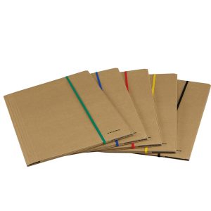 Cartellina 3 lembi - con elastico piatto 5 mm - 25 x 35 cm - cartoncino FSC - avana - Starline - immagine 1