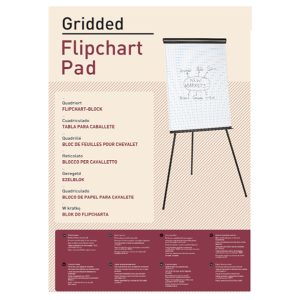 Blocco per lavagna - 20 fogli - 65 x 98 cm - quadretti 2,5 x 2,5 cm - bianco - Starline - immagine 1