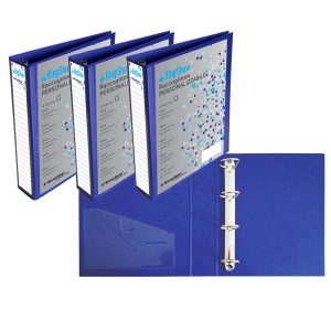 Raccoglitore personalizzabile KingShow - 4 anelli a D 40 mm - dorso 5 cm - 22x30 cm - blu - Starline - immagine 1