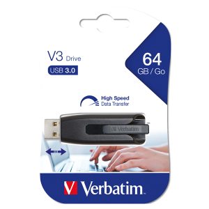 Verbatim - Usb 3.0 Superspeed Store'N'Go V3 Drive - Nero - 49174 - 64GB - immagine 1