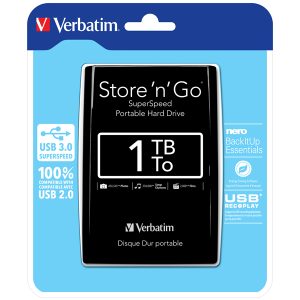 Verbatim - Hard disk Store 'N'Go Usb 3.0 - Nero - 53023 - 1TB - immagine 1
