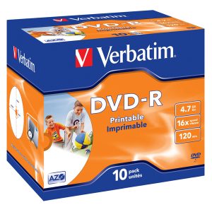 Verbatim - Scatola 10 DVD-R - Jewel Case - 43521 - 4,7GB - immagine 1