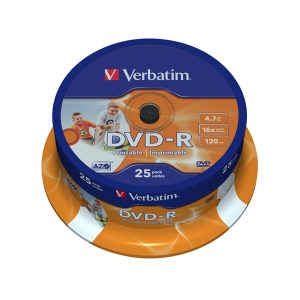 Verbatim - Scatola 25 DVD-R - stampabile - 43538 - 4,7GB - immagine 1