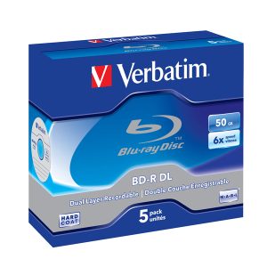 Verbatim - Scatola 5 DVD Blu Ray BD-R SL - Jewel Case - Bianco/Blu - 43748 - 50GB - immagine 1