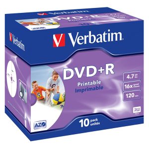 Verbatim - Scatola 10 DVD+R Jewel Case - stampabile - 43508 - 4,7GB - immagine 1