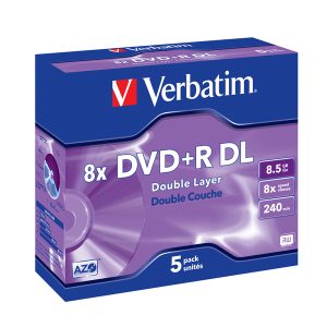 Verbatim - Scatola 5 DVD+R Dual Layer - serigrafato Jewel Case - 43541 - 8,5GB - immagine 1