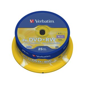 Verbatim - Scatola 25 DVD+RW - serigrafato Spindle - 43489 - 4,7GB - immagine 1