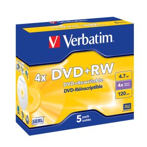 Verbatim - Scatola 5 DVD+RW - Jewel Case - serigrafato - 43229 - 4,7GB - immagine 1