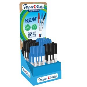 Penna a sfera Kilometrico Recycled - assortiti nero/blu - Papermate - expo 300 pezzi - immagine 1