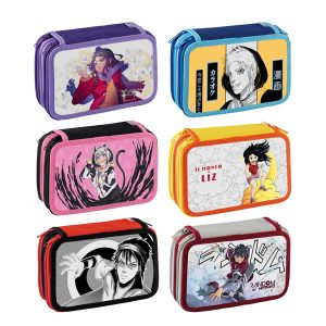 Astuccio 3 Zip Manga - 13 x 20 x 7,5 cm - fantasie assortite - Favorit - immagine 1