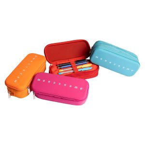 Astuccio 2 zip Monocromo -  21 x 5 x 9 cm - silicone/poliestere - colori assortiti - Pigna - immagine 1