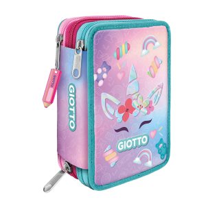 Astuccio 3 zip Candy collection - 19,5 x 7,5 x 12,9 cm - tessuto - fantasie assortite - Giotto - immagine 2
