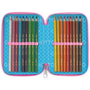 Astuccio 3 zip Candy collection - 19,5 x 7,5 x 12,9 cm - tessuto - fantasie assortite - Giotto - immagine 5