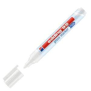 Marcatore per vetro E95 - punta tonda da 1,50 a 3,00 mm - bianco - Edding - immagine 1