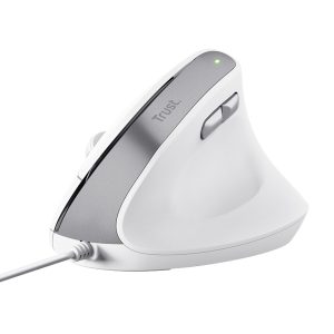 Mouse ergonomico Bayo II - con filo - bianco - Trust - immagine 1