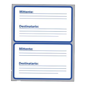 Etichette adesive mittente/destinatario - in carta - permanenti - 115 x 70 mm - 2 et/fg - 10 fogli - bianco - Markin - immagine 2