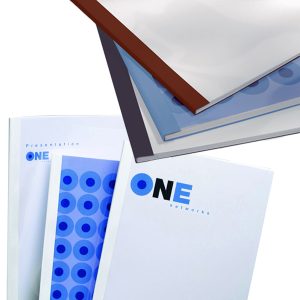 Cartelline termiche Business Line - 3 mm - leather blu - GBC - scatola 100 pezzi - immagine 2