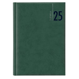 Agenda giornaliera 2025 - copertina in carta imbottita - 17 x 24 cm - verde - immagine 1