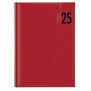 Agenda giornaliera 2025 - copertina in carta imbottita - 17 x 24 cm - rosso - immagine 1