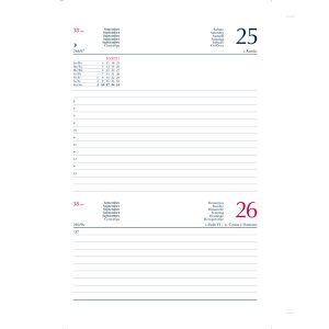 Agenda giornaliera 2025 - copertina in carta imbottita - 17 x 24 cm - rosso - immagine 3