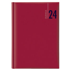 Agenda settimanale 2025 - copertina in carta imbottita - 17 x 24 cm - rosso - immagine 1