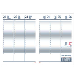 Agenda settimanale 2025 - copertina in carta imbottita - 17 x 24 cm - rosso - immagine 2