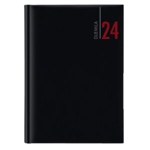 Agenda settimanale 2025 - copertina in carta imbottita - 17 x 24 cm - nero - immagine 1