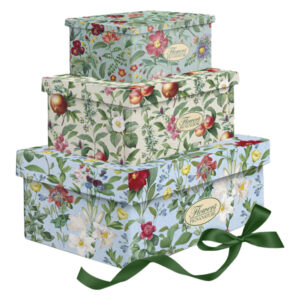 Set scatole regalo - fantasia Flowers - dimensioni assortite - cartoncino - Pigna - conf. 3 pezzi - immagine 1