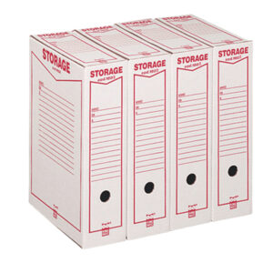 Scatola archivio Storage - formato legale - 85x253x355 mm - bianco e rosso - 1602 Esselte Dox - immagine 2
