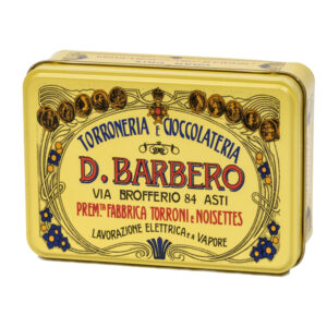 Scrigno regalo - con praline miste - 150 gr - metallo - giallo - Barbero - immagine 1