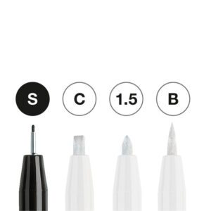 Pitt Artist Pen - punte assortite - bianco/nero - Faber Castell - conf. 4 pezzi - immagine 2