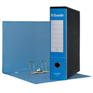 Registratore Essentials G75 - dorso 8 cm - protocollo 23x33 cm - azzurro - Esselte - immagine 1