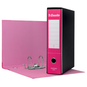 Registratore Essentials G75 - dorso 8 cm - protocollo 23x33 cm - fucsia - Esselte - immagine 1