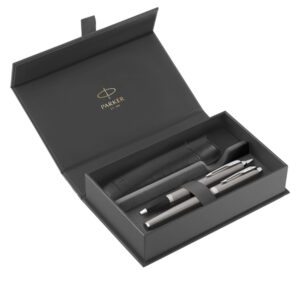 Gift Set IM Stainless Steel Edition CT - sfera + stilografica - punta media - acciaio - Parker - immagine 1