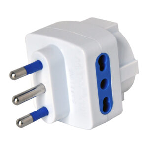 Adattatore triplo con spina 2P+T 16A - 2 prese bipasso 10/16A + 1 Schuko - Melchioni - immagine 2