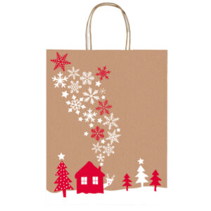 Shopper in carta kraft - con manici - 36 x 46 x 12 cm - fantasia natale - Rex Sadoch - immagine 5