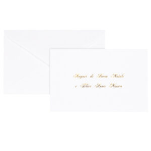 Biglietto natale con busta - 9 x 14 cm - stampa oro - bianco - Rex Sadoch - immagine 1
