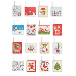 Segnapacco natale - con cordoncino - fantasie assortite - Rex Sadoch - immagine 1