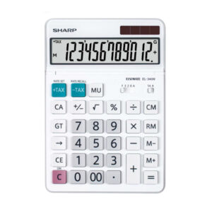Sharp - Calcolatrice da tavolo - Bianca - EL 340W - 12 cifre - immagine 1
