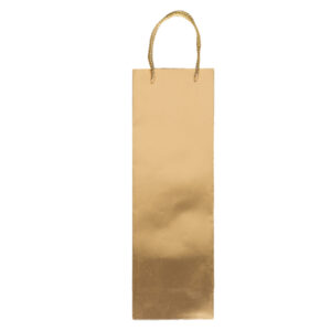 Portabottiglie natale - 12 x 37 x 9 cm - carta metal - oro - Sadoch - immagine 1