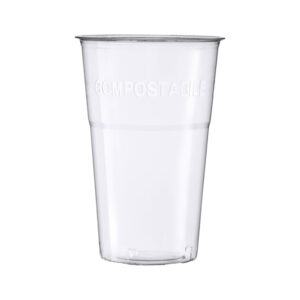 Bicchiere birra in PLA - 390 ml - trasparente - Dopla Green - conf. 20 pezzi - immagine 2