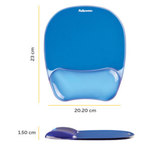 Mousepad con poggiapolsi in gel - blu trasparente - Fellowes - immagine 2