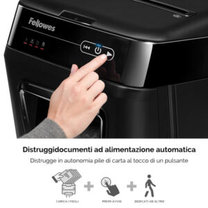 Distruggidocumenti AutoMax 200C - a frammenti - 32L - Fellowes - immagine 3