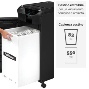 Distruggidocumenti AutoMax 550C - frammenti - 83Litri - Fellowes - immagine 3
