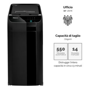 Distruggidocumenti AutoMax 550C - frammenti - 83Litri - Fellowes - immagine 5