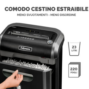 Distruggidocumenti 79CI - a frammenti - 23L - Fellowes - immagine 5