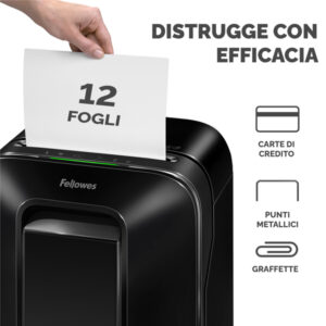 Distruggidocumenti LX-201 - a microframmenti - nero - Fellowes - immagine 3