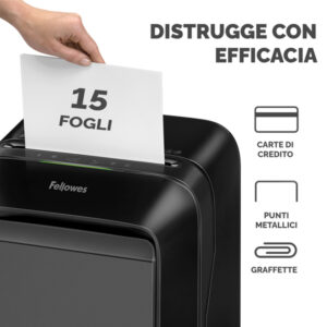 Distruggidocumenti LX-211 - a microframmenti - nero - Fellowes - immagine 3