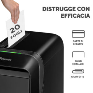 Distruggidocumenti LX-221 - a microframmenti - nero - Fellowes - immagine 3